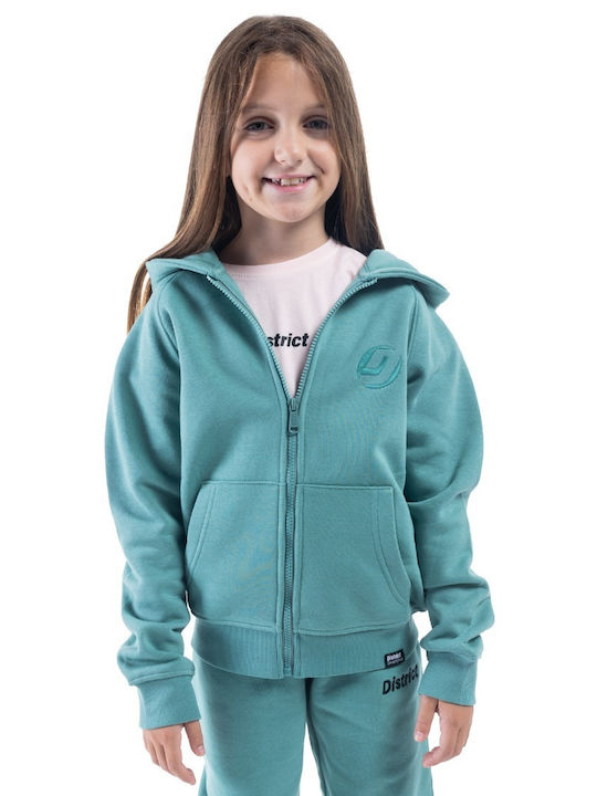 District75 Sweatshirt with Zipper Turquoise