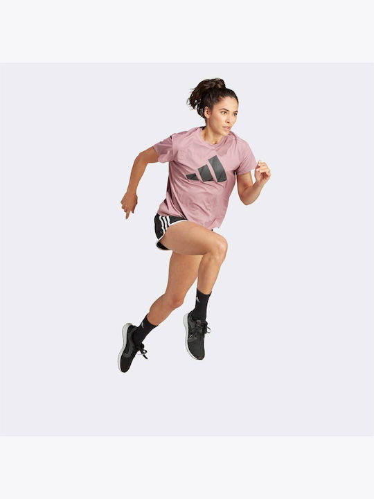Adidas Γυναικείο Αθλητικό T-shirt Fast Drying Ροζ