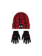 Jordan Kids Beanie Set with Gloves Knitted Red