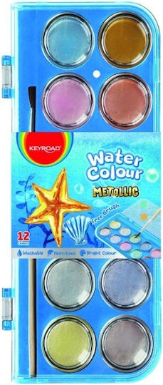 Keyroad Aquarellfarbenset Bunte mit Pinsel 12Stück