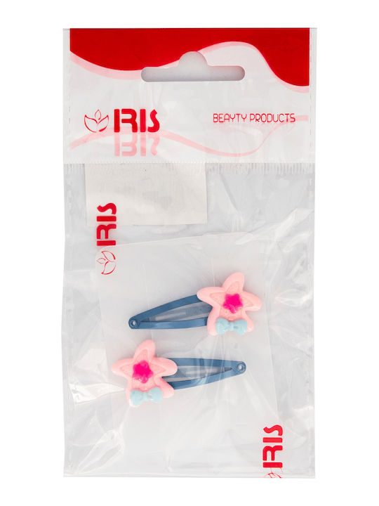 Iris Stars Σετ Παιδικά Κοκαλάκια με Κλιπ σε Μπλε Χρώμα 2τμχ