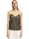 Women's Summer Blouse with Straps & V Neckline Animal Print Multicolour