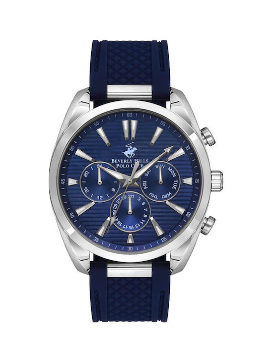 Beverly Hills Polo Club Watch Battery with Blue Rubber Strap