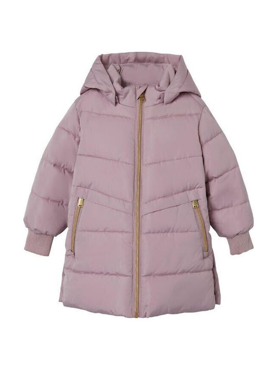 Kinder Freizeitjacke Lang mit Kapuze Rosa