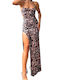 Chica Summer Maxi Evening Dress Animal Print