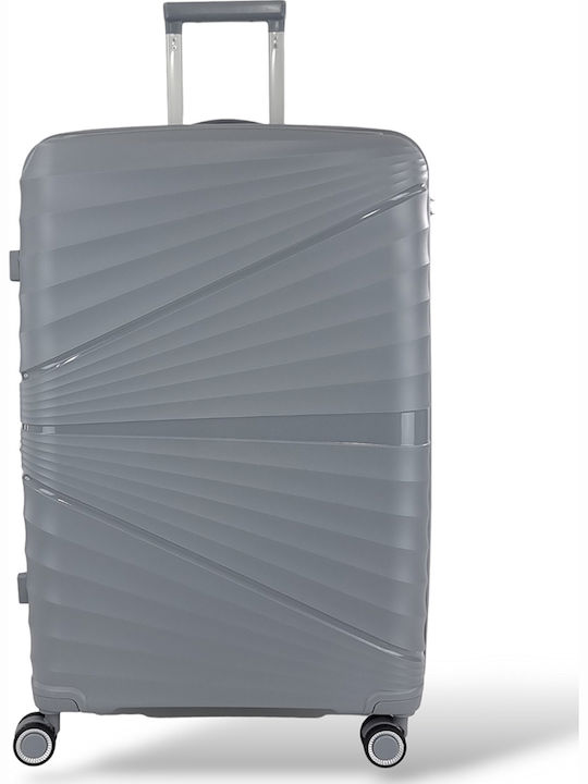 Playbags Großer Hartreisekoffer Grau mit 4 Rädern Höhe 75cm
