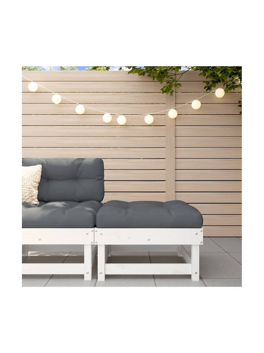 Hölzernes Gartenhocker Würfel Außeneinsatz mit Kissen Weiß 61x60,5x30cm