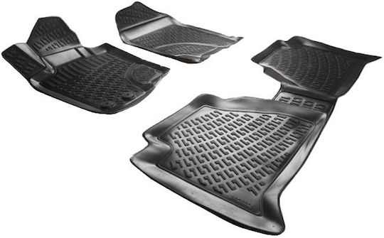 Bosse Set of Front and Rear Mats 4pcs Tray Type for Nissan Navara Mazda 2 / 3 2005-2014 Black