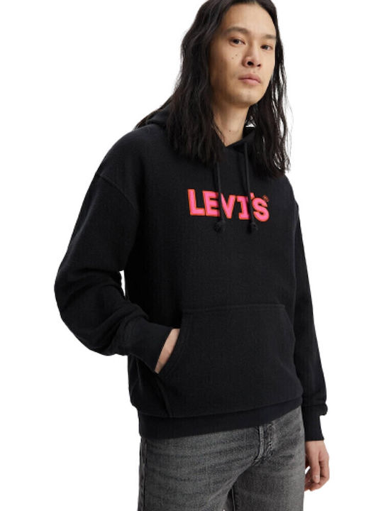 Graphic Sweatshirt mit Kapuze Schwarz