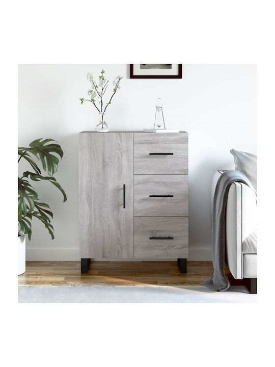 Wooden & Metallic Buffet with Drawers Gray Sono...