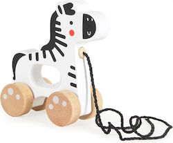 Tooky Toys Jucărie de Tras Zebra din Lemn