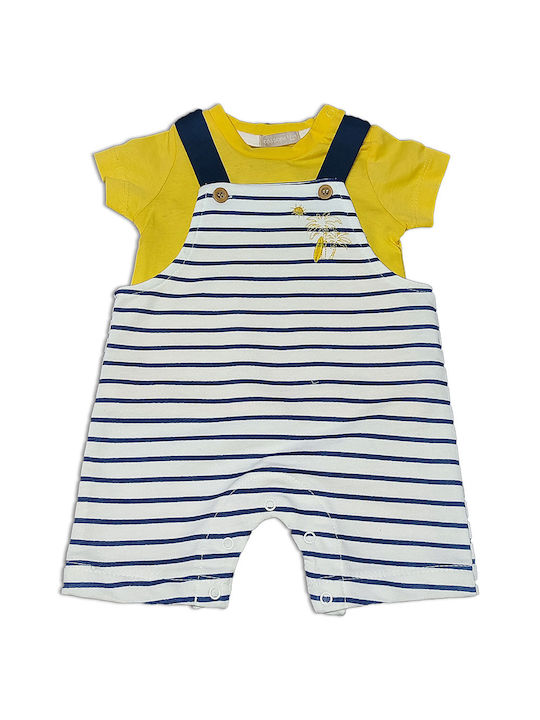 Cassiope Set Baby Strampler Kurzärmelig mit Hose Mehrfarbig