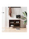 Holz Schuhschrank mit 4 Regalen Gelb L69xW35xH50cm