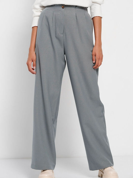 Funky Buddha Women's Fabric Trousers in Regular Fit Sage Leaf