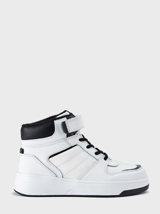 Mayoral Παιδικά Sneakers High με Σκρατς Λευκά
