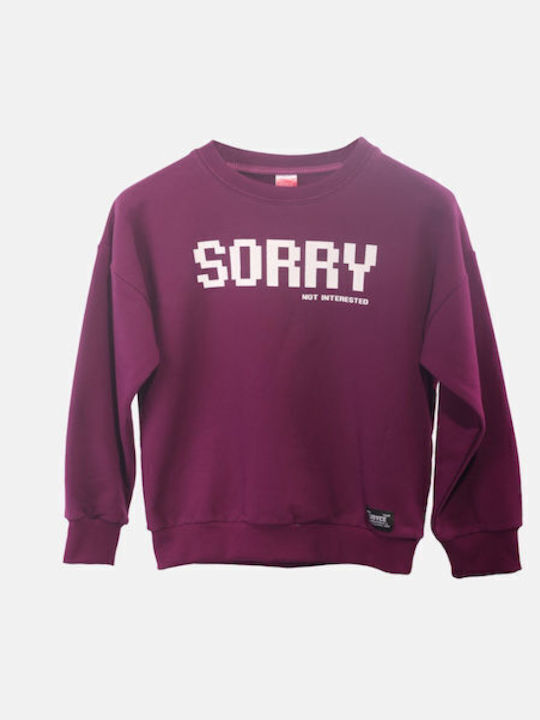 Joyce Kids Sweatshirt Purple Sorry