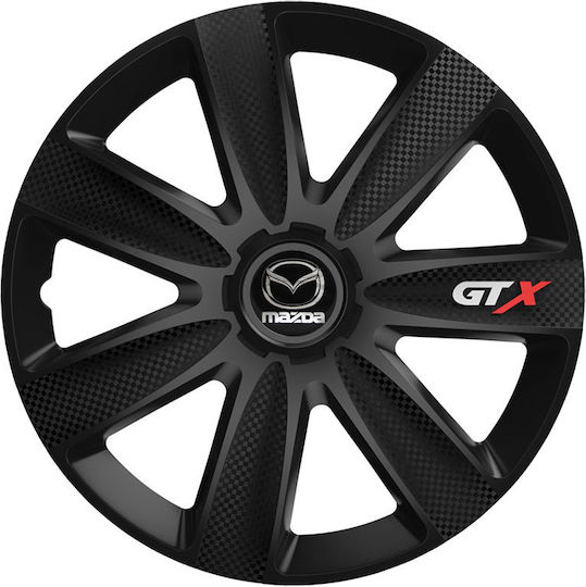 Versaco Set Capace De Roți Auto Gtx Compatibilitate Mazda 4 Bucăți 14 Negru/Negru