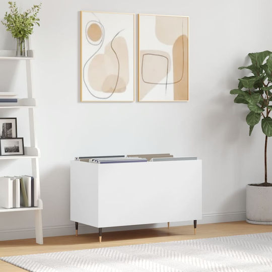 vidaXL Мебел за Hi-Fi Бял 38x74.5x48см