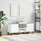 vidaXL Glänzend Hi-Fi Möbel Weiß 38x121x48cm