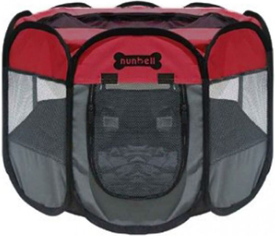 Nunbell Pet Foldable Park Dog Octagon in Red Color