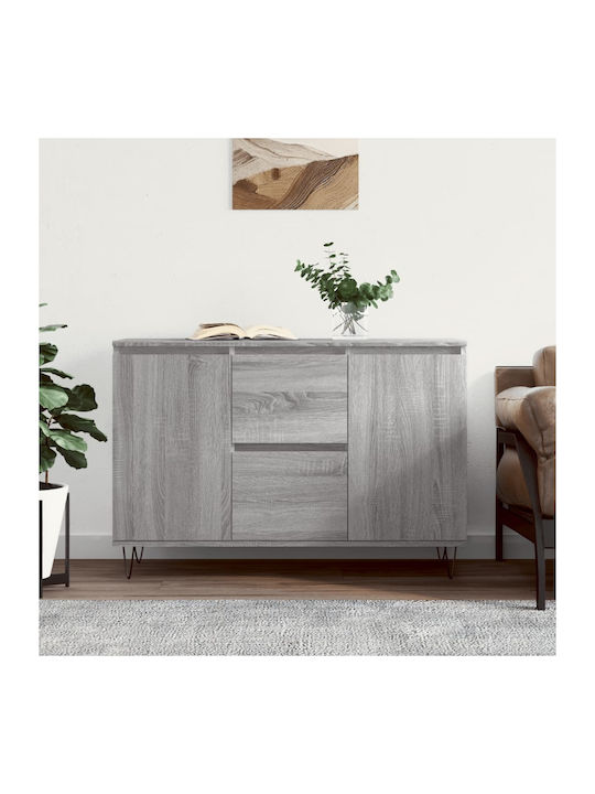 Wooden & Metallic Buffet Gray L104xW35xH70cm