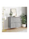 Wooden & Metallic Buffet Gray L60xW35xH70cm