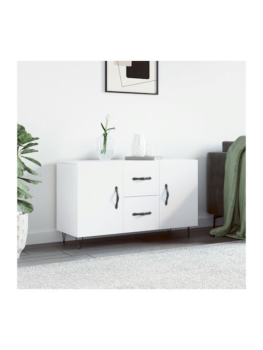 Wooden & Metallic Buffet with Drawers White L10...