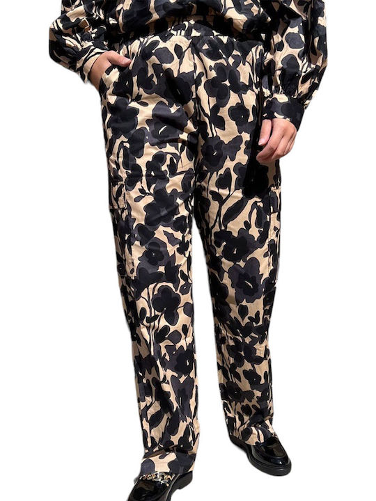 Damen Stoff Cargo Hose Irish Cream
