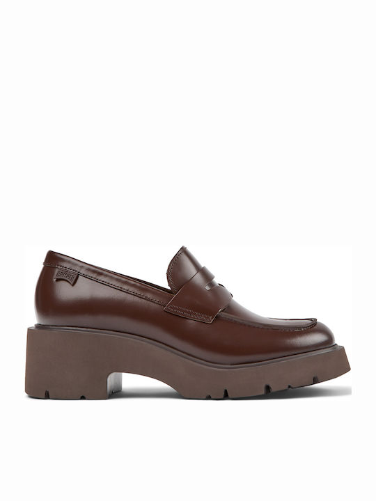 Camper Milah Women's Moccasins in Burgundy Color