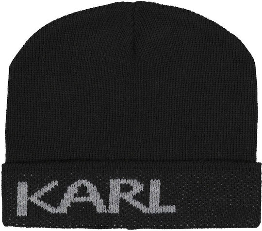 Beanie Unisex Σκούφος Πλεκτός σε Μαύρο χρώμα