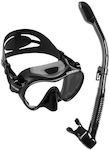 CressiSub Diving Mask Silicone with Breathing Tube F1 in Black color