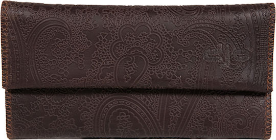 Djo Leather Tobacco Pouch With Magnetic Clasp Brown