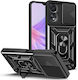 Techsuit Camshield Umschlag Rückseite Kunststoff / Silikon Schwarz (Oppo A58 / A78)