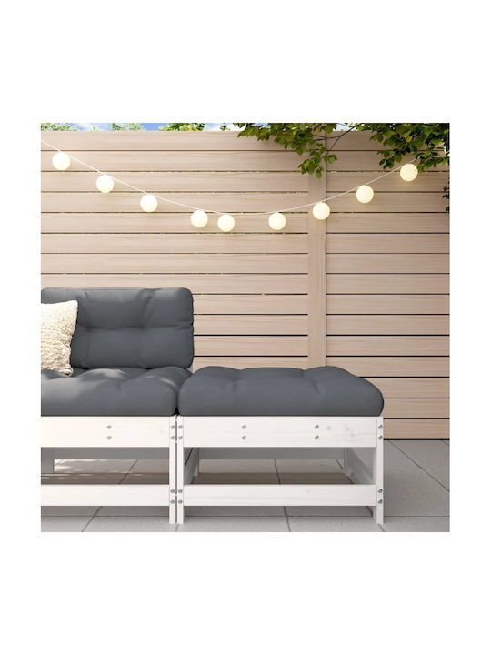 Hölzernes Gartenhocker Würfel Außeneinsatz mit Kissen Weiß 62x62x32cm