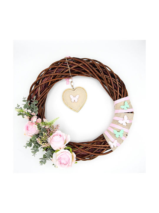 Kallisti Glass Handmade Brown Wreath Made of Wood