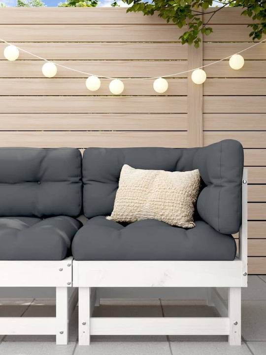 Outdoor Chair Wooden White with Cushion 61x61x62cm