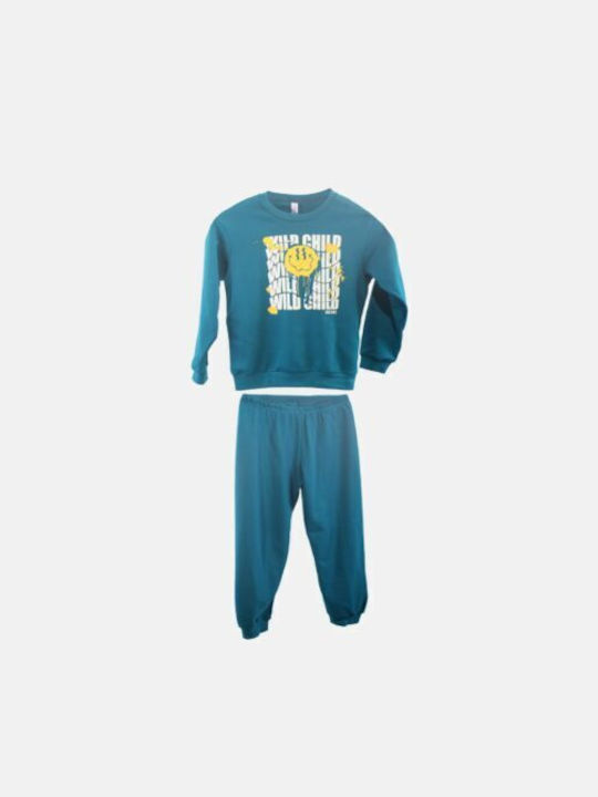 Dreams by Joyce Set Top & Bottom Kids Winter Cotton Pyjamas Petrol