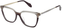 Blumarine Women's Acetate Prescription Eyeglass Frame Gray VBM171S-0D78-53 Blumarine Women's Acetate Prescription Eyeglass Frame Gray VBM171S-0D78-53