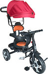 ForAll Kids Tricycle with Storage Basket, Push Handle & Sunshade for 18+ Months Red