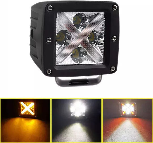 Τετράγωνος Προβολέας Αυτοκινήτου LED Kia Mini 12 - 30V 20W 7.5cm με Λευκό Φωτισμό 1τμχ