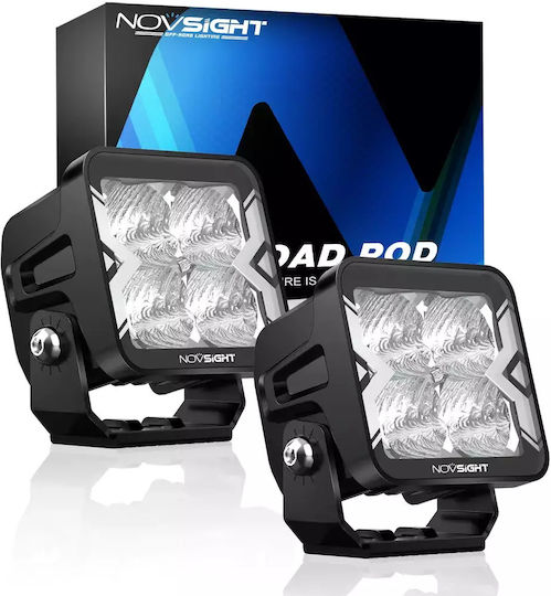 NovSight Square Waterproof Headlights Car LED Mazda 3 / 2 12 / 24V 40W 9.2cm with White Lighting 2pcs
