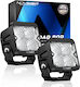 NovSight Квадрат Водоустойчиви Фарове за кола LED Mazda 2 12V 20W 8.2см с Бял осветление 2бр