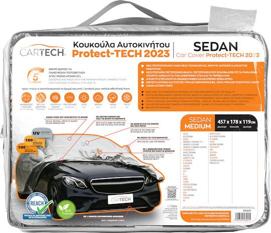 Cartech Covers 457x178x116cm Waterproof Medium for Sedan Secured with Straps