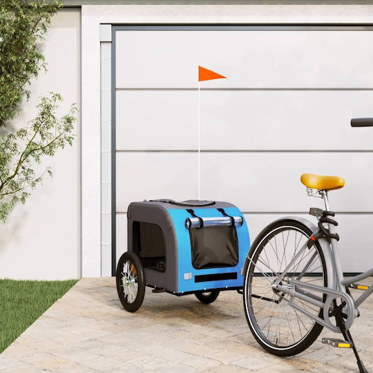 vidaXL Dog Carrying Blue Bicycle Trailer for 45kg Pets