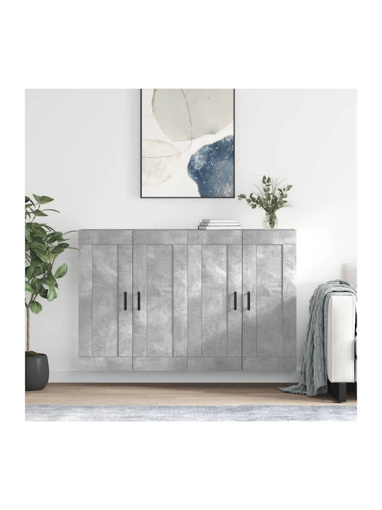 Μπουφές Ξύλινος Γκρι 140x34x90cm