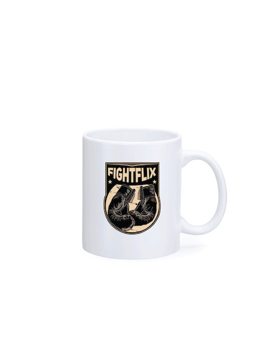 FightFlix Ceramic Cup White 350ml