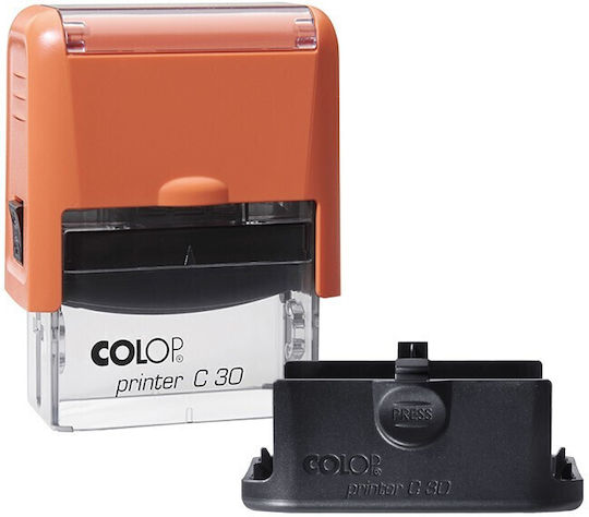 Colop Printer C30 Σφραγίδα Αυτόματη Τσέπης σε Ελληνική Γλώσσα και Πορτοκαλί Μελάνι