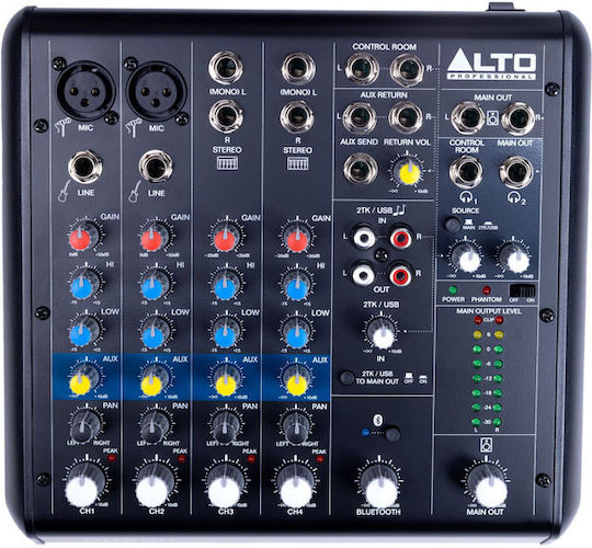 Alto Truemix 600FXXUS Analog Console 6 Channels with Phantom Power and 6 XLR Inputs and Bluetooth