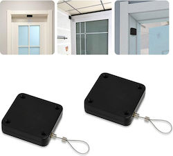 Adhesive Metallic Door Stopper Black 2pcs