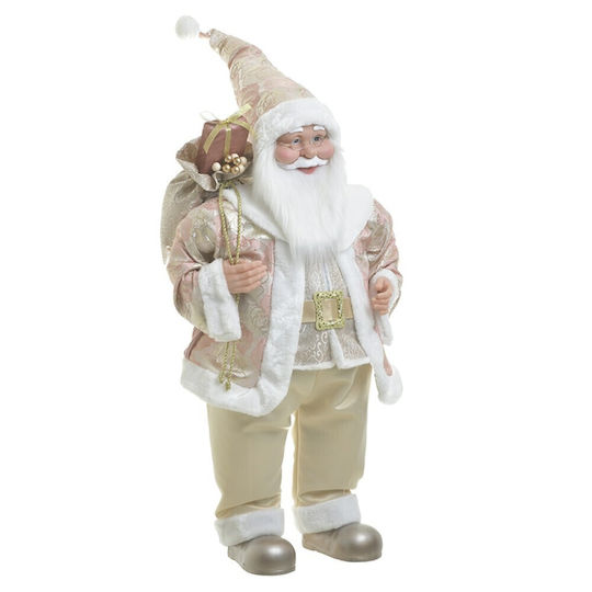 Dekorativer Weihnachtsmann Weiß Stoff 80cm